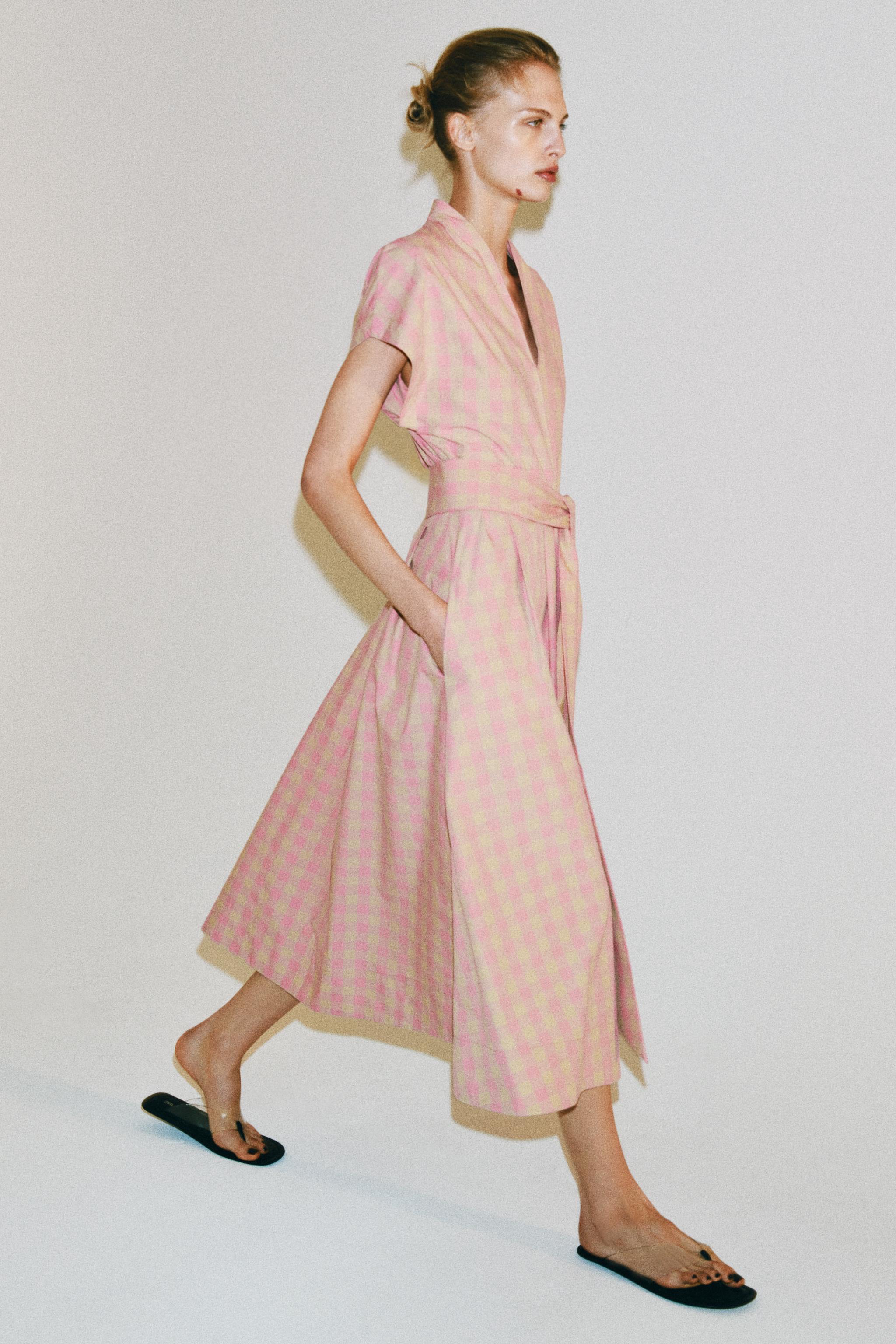 CHECK POPLIN DRESS ZW COLLECTION